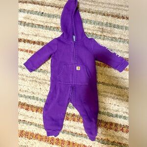 12mo purple Carhartt zip up coveralls